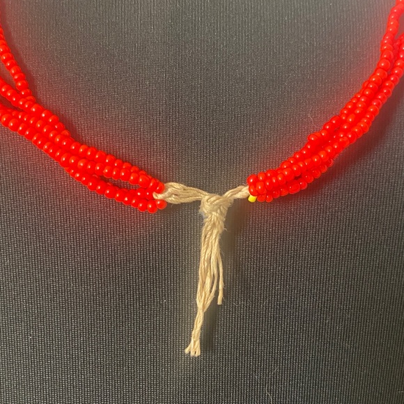 Vintage Beaded Necklace Southwestern Native American 60s 70s Bibb Collar Lariat - Picture 4 of 7